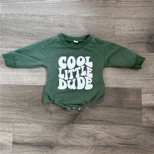 Green 'Cool Little Dude' Kids One Piece